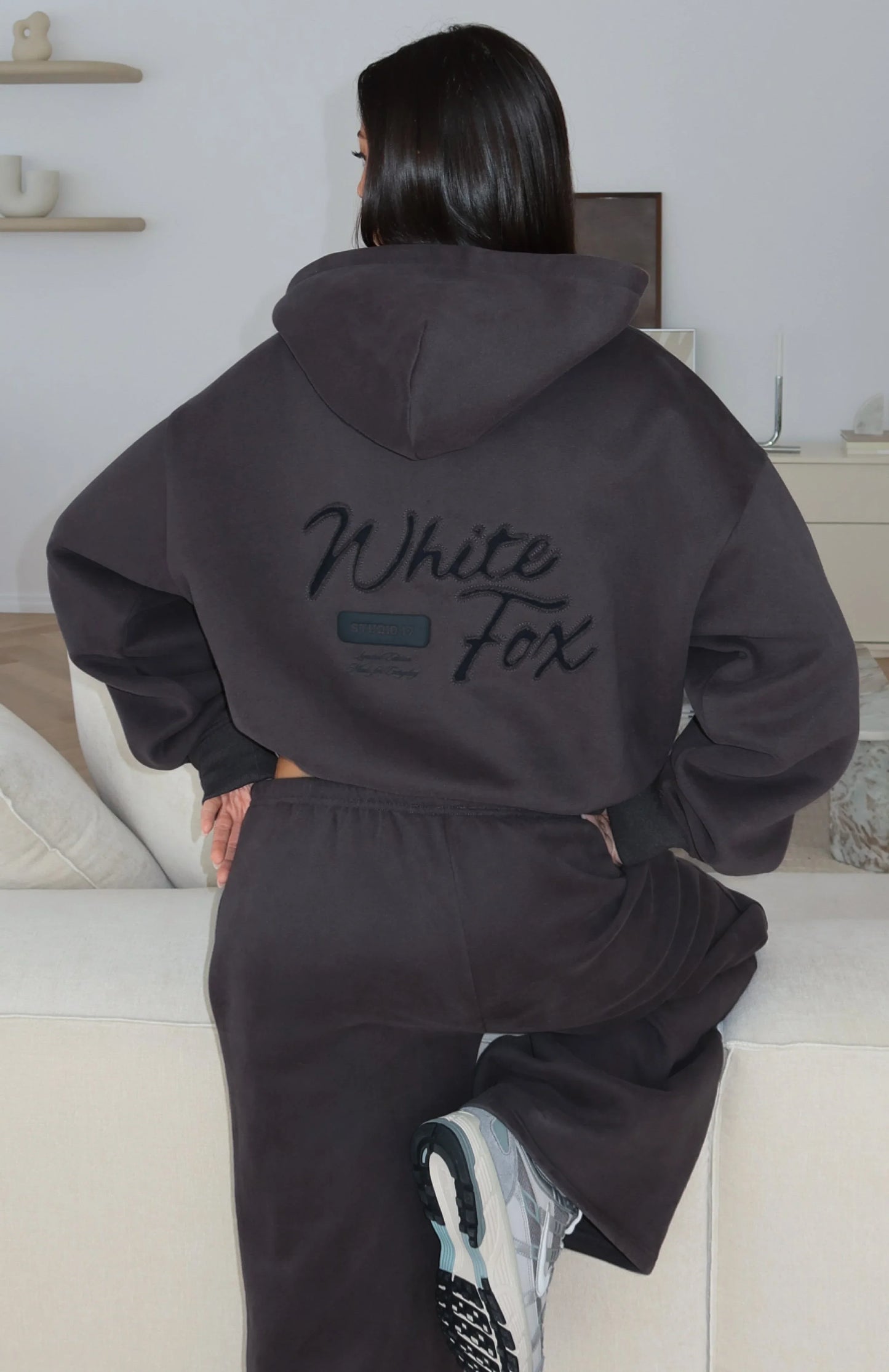 Studio 17 Willa Boxy Zip Front Hoodie Charcoal