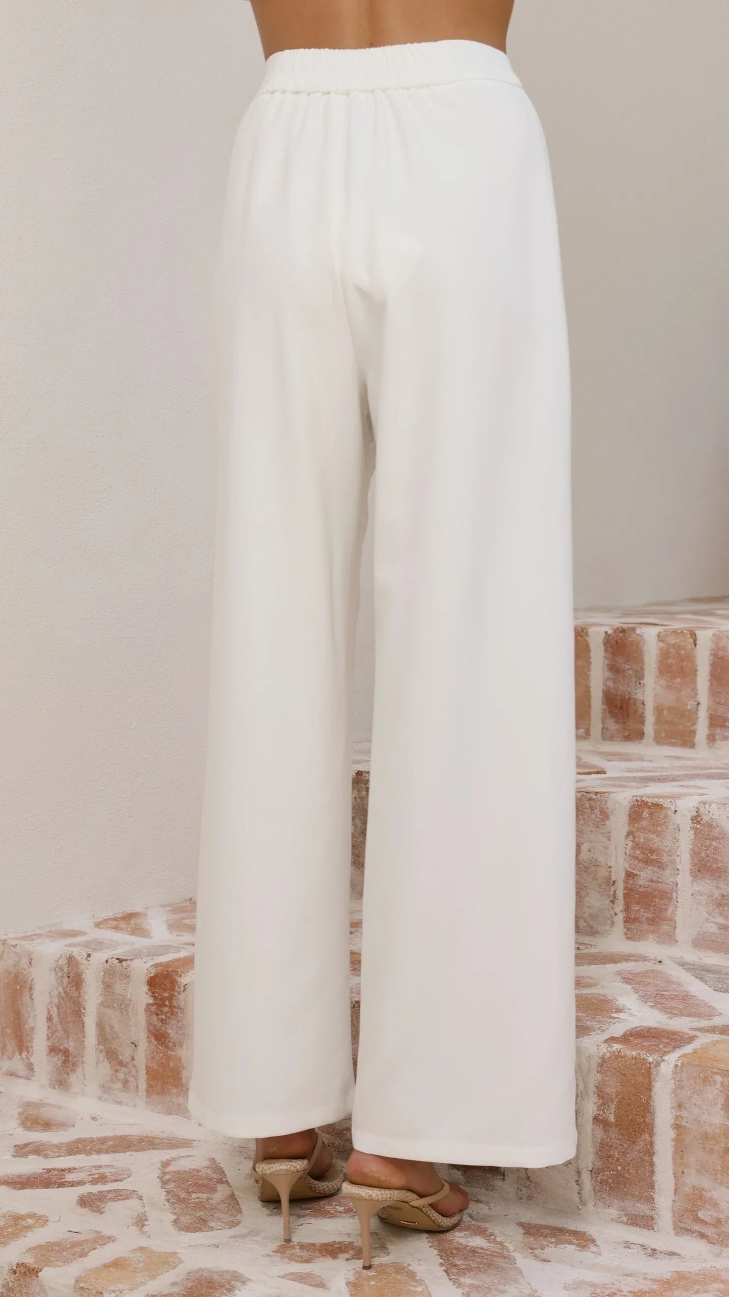 Javana Asymmetrical Top and Pants Set White