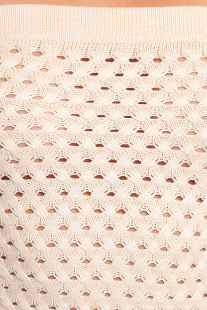 Fonte Strapless Knit Top Cream