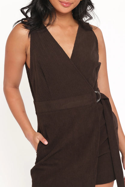 Vesper Corduroy Romper Chocolate