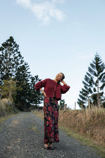 Evie Maxi Skirt Black Floral