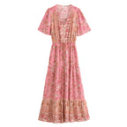 Bohemian Floral Print Long Dress