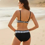 Polka Dot Push Up Bikini Set with Mid Rise Bottoms