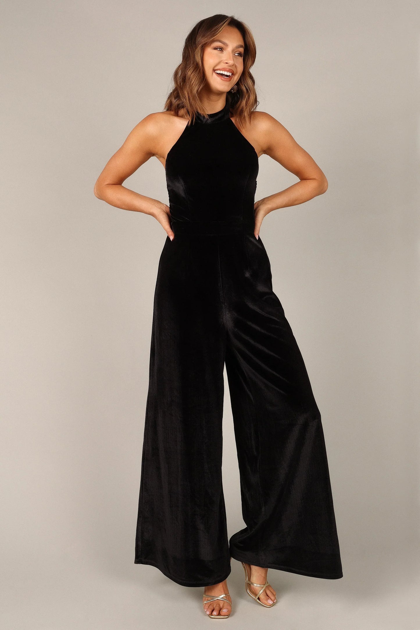 Aria Velvet Jumpsuit Black