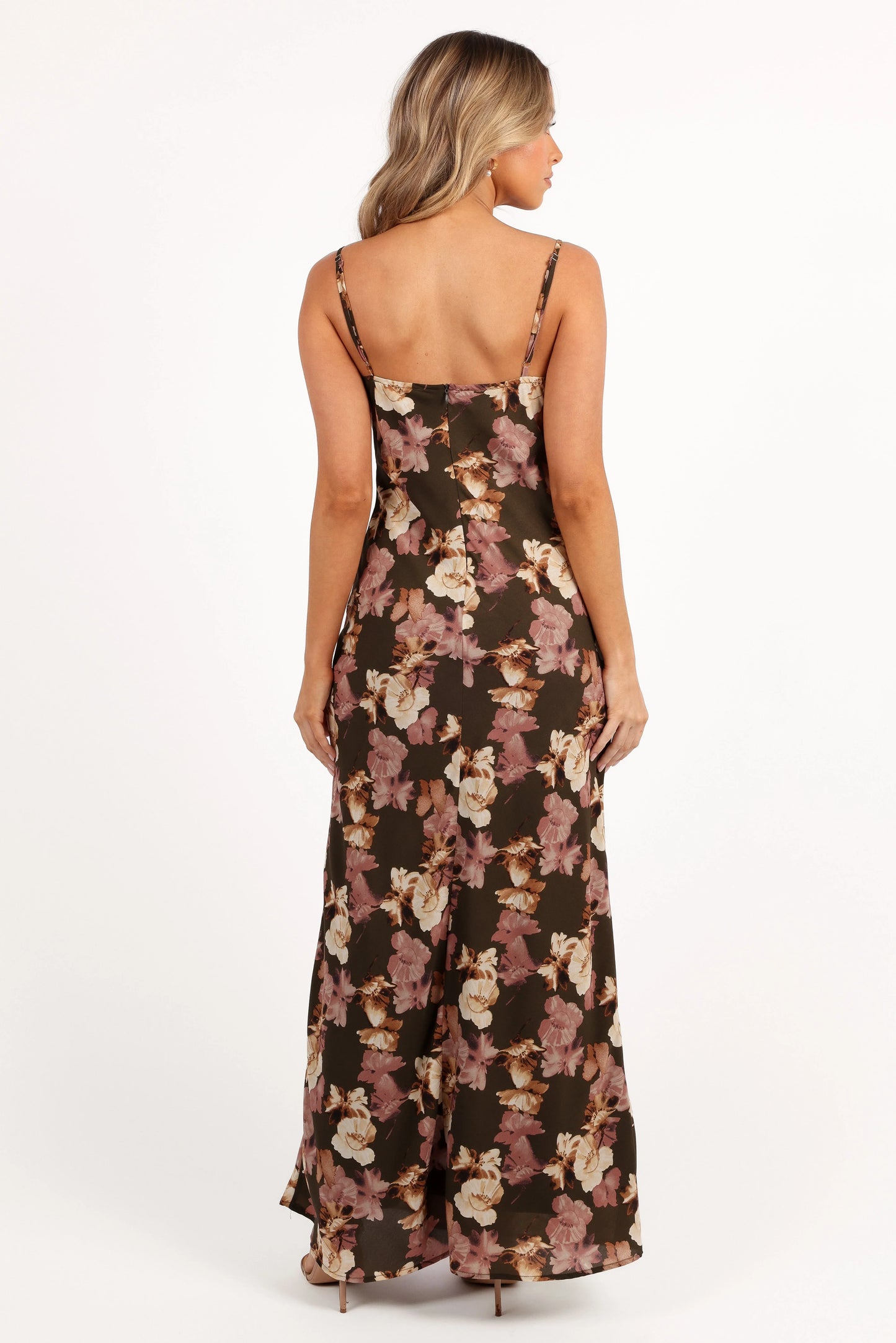 Jamie Maxi Slip Dress Olive Floral
