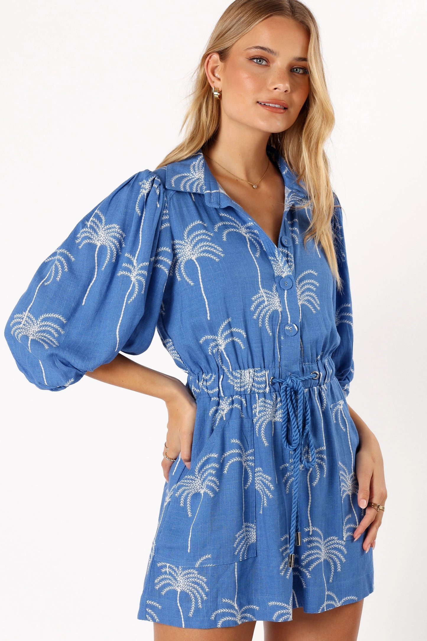 Gina Romper Blue Print