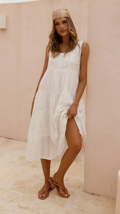 Liza Midi Dress White