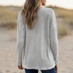 Boho Ribbed Long Sleeve Pullover Top