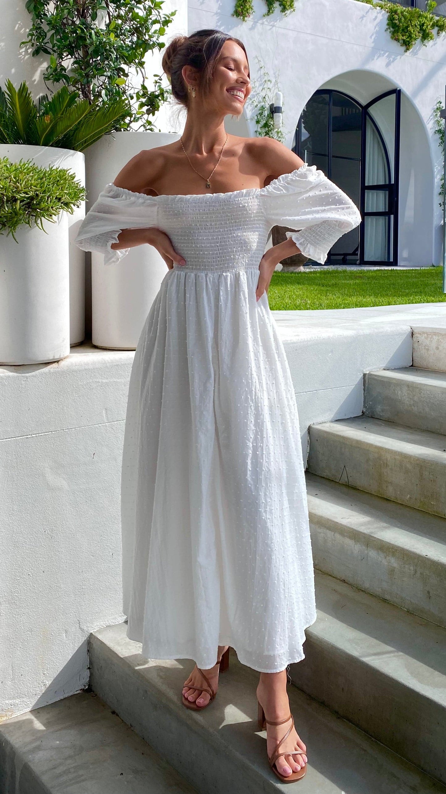 Cierra Midi Dress White