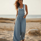 Vintage Boho Denim Wide Leg Overalls