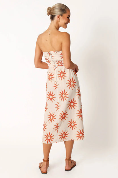Ryder Strapless Midi Dress Soleil