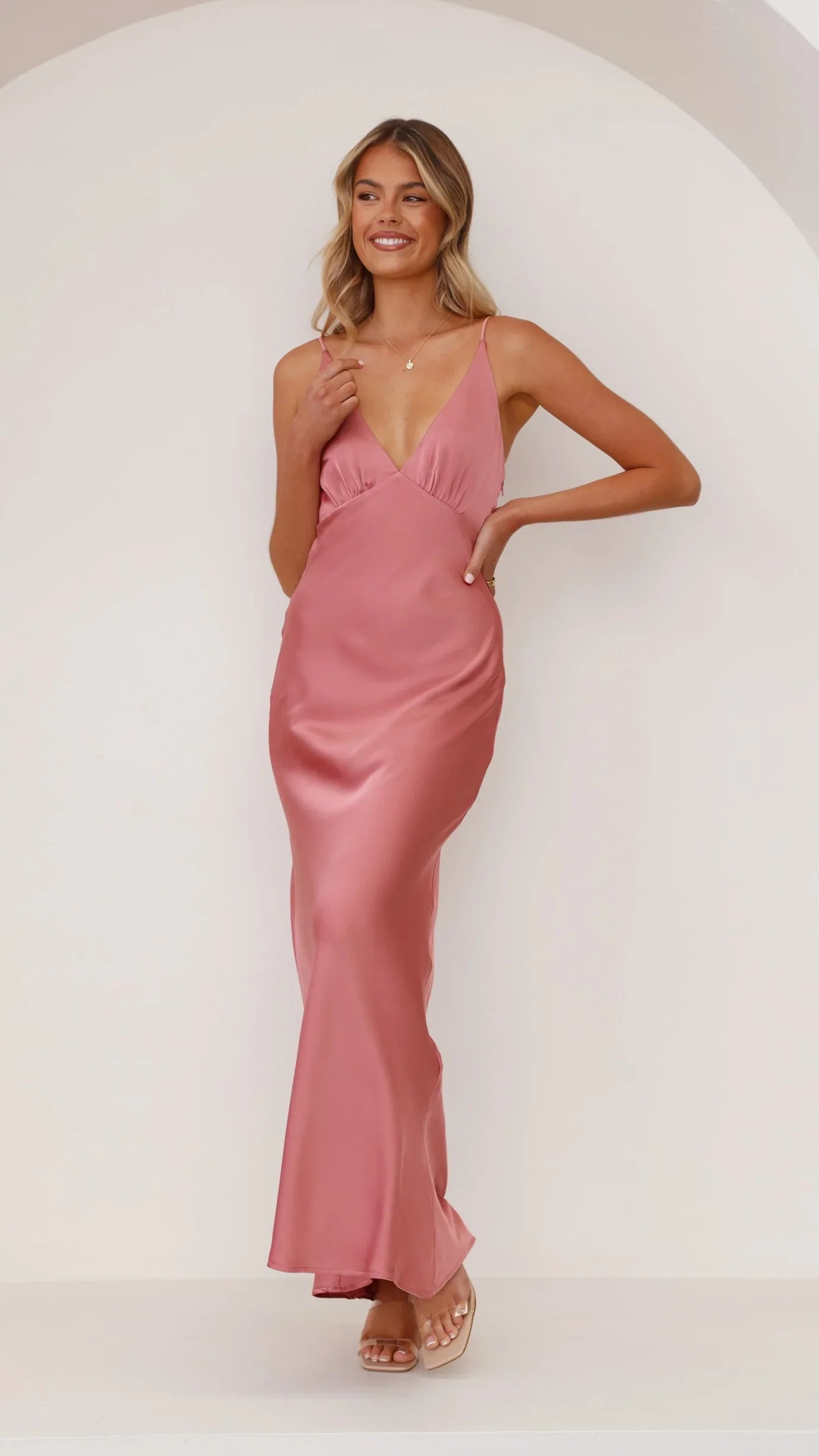 Ziah Maxi Dress Baked Rose