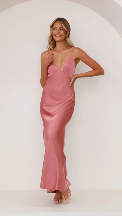 Ziah Maxi Dress Baked Rose