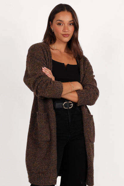 Callan Long Cardigan Brown
