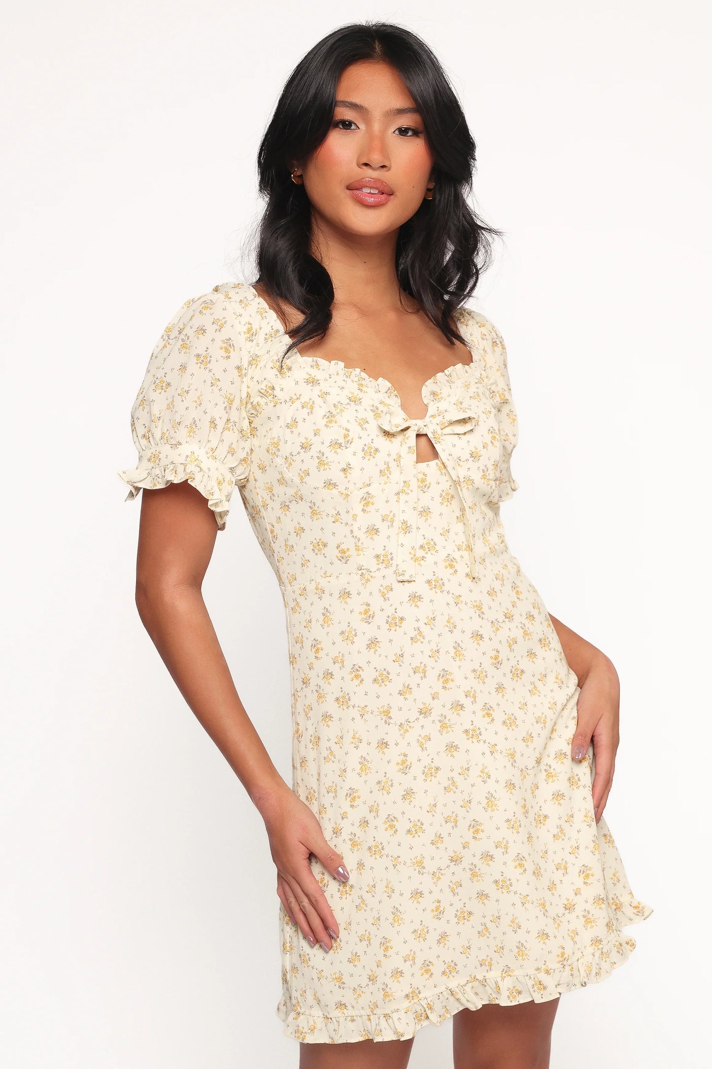 Joss Mini Dress Cream Yellow