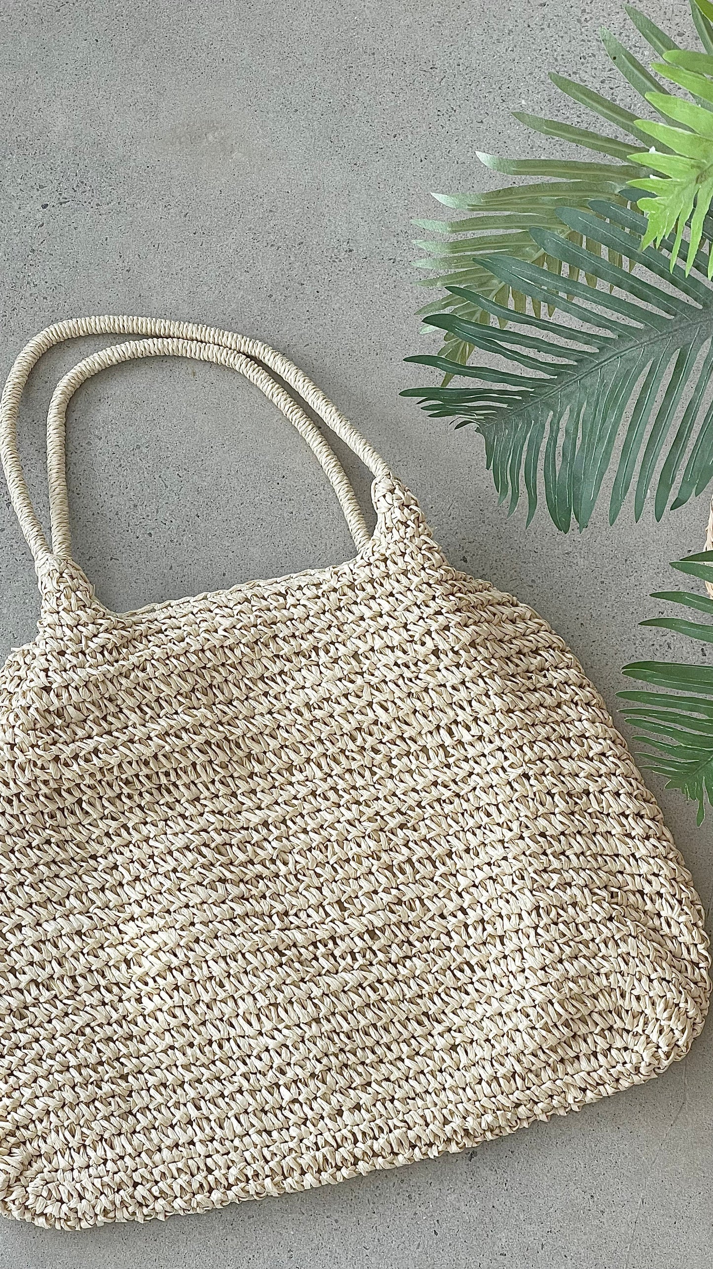 Solana Summer Tote Bag Beige Straw