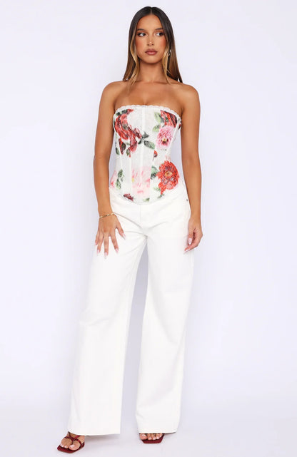 Darling Heart Strapless Bustier Heirloom Bloom