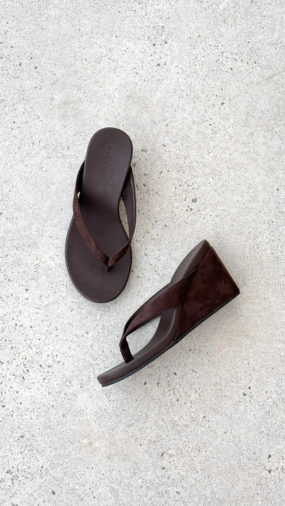 Ravyn Heel Dark Cacao Suede
