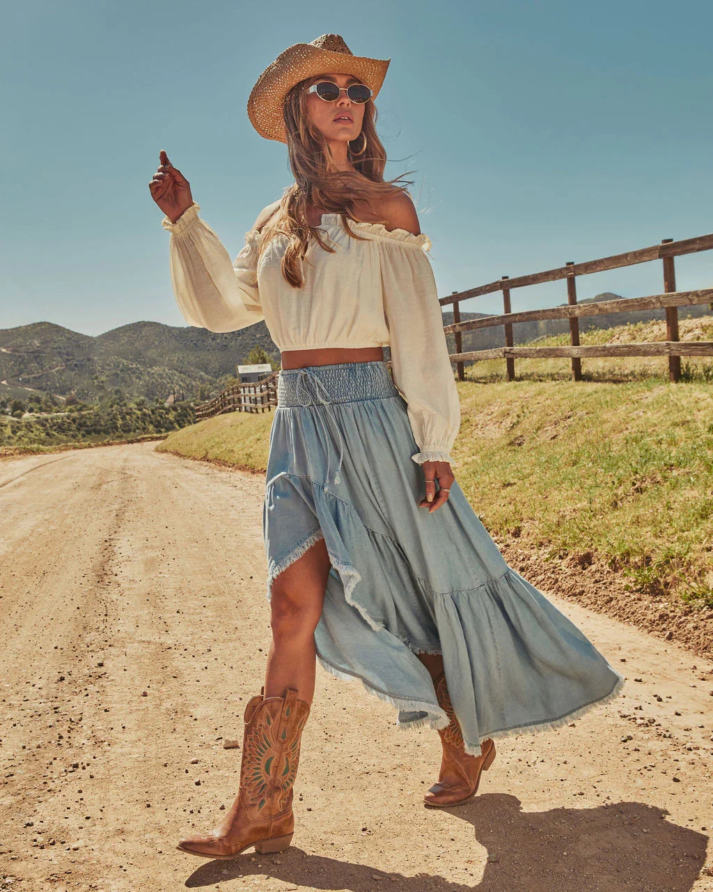 Trail Blazer Embroidered Vegan Leather Western Boots