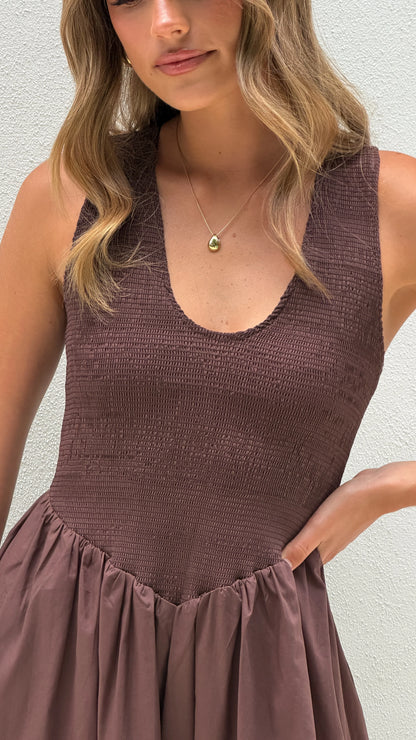 Amira Maxi Dress Chocolate