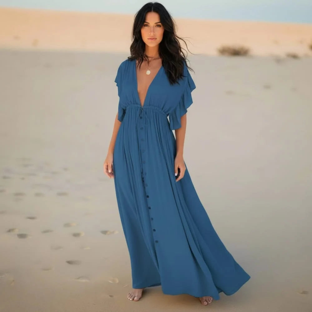 Boho Casual Summer Beach Cover Up Dress