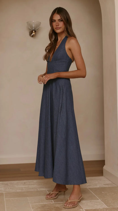 Skye Maxi Dress Steel Blue