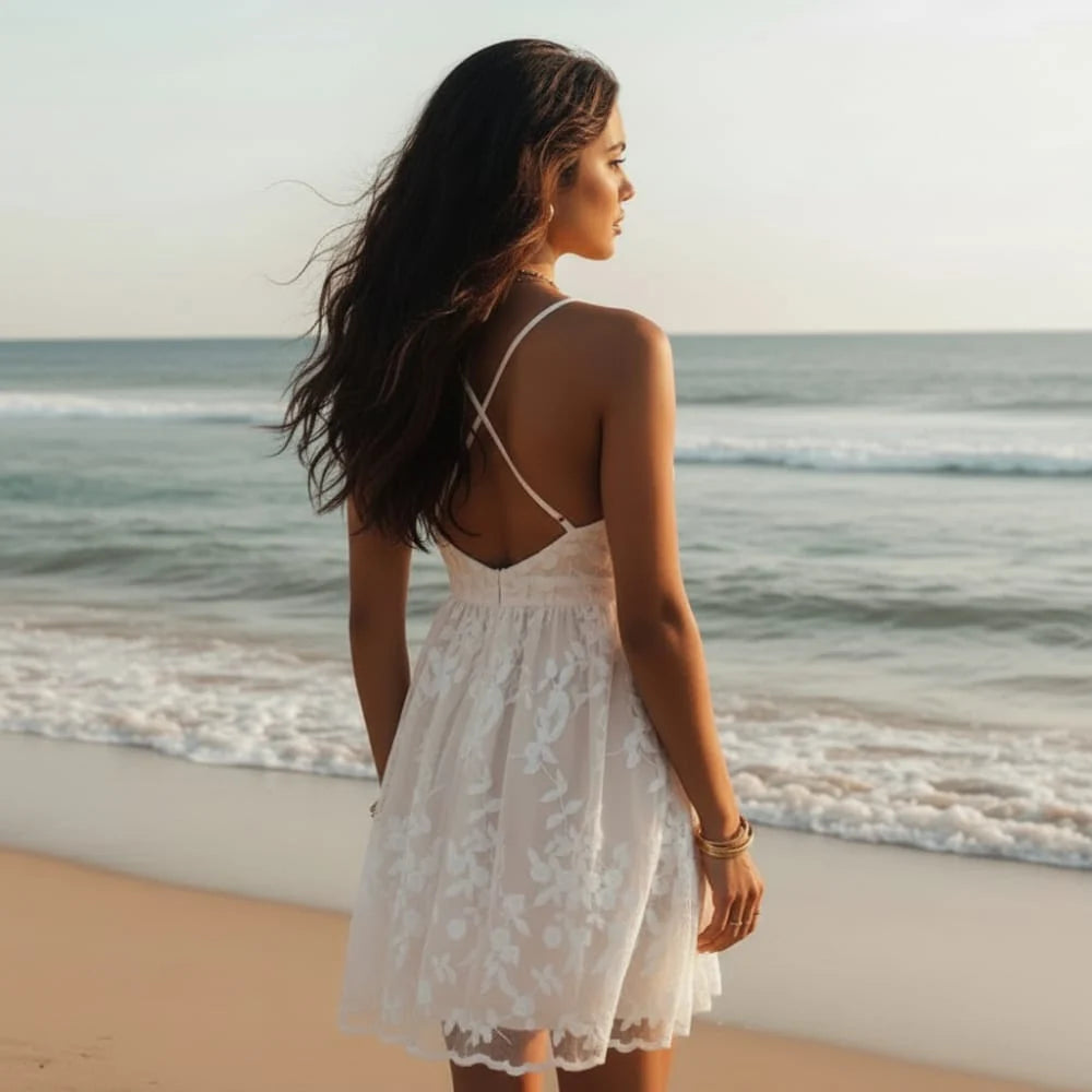 Sleeveless Lace Summer Mini Dress