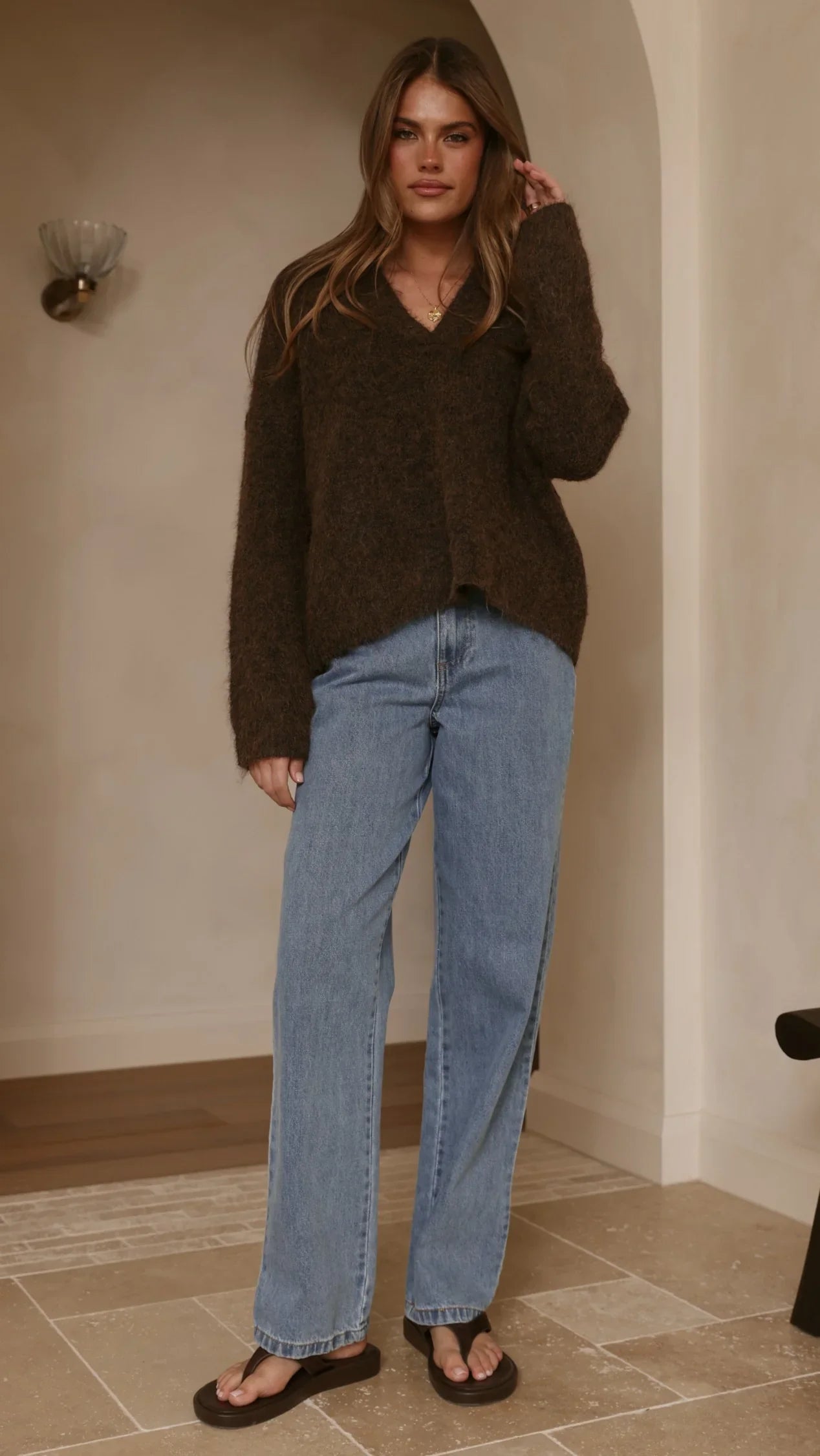 Kouvr Knit Sweater Brown
