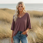 Oversized Casual V Neck Shirt