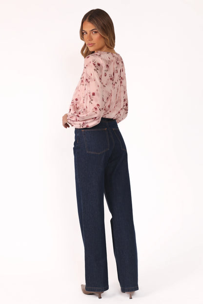 Dallas Long Sleeve Top Pink Rose