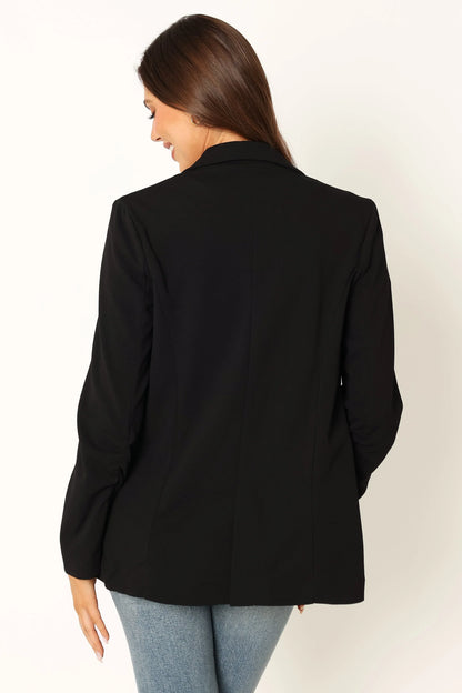 Ailani Button Front Blazer Black
