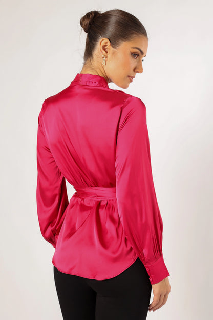 Aydin Wrap Top Magenta