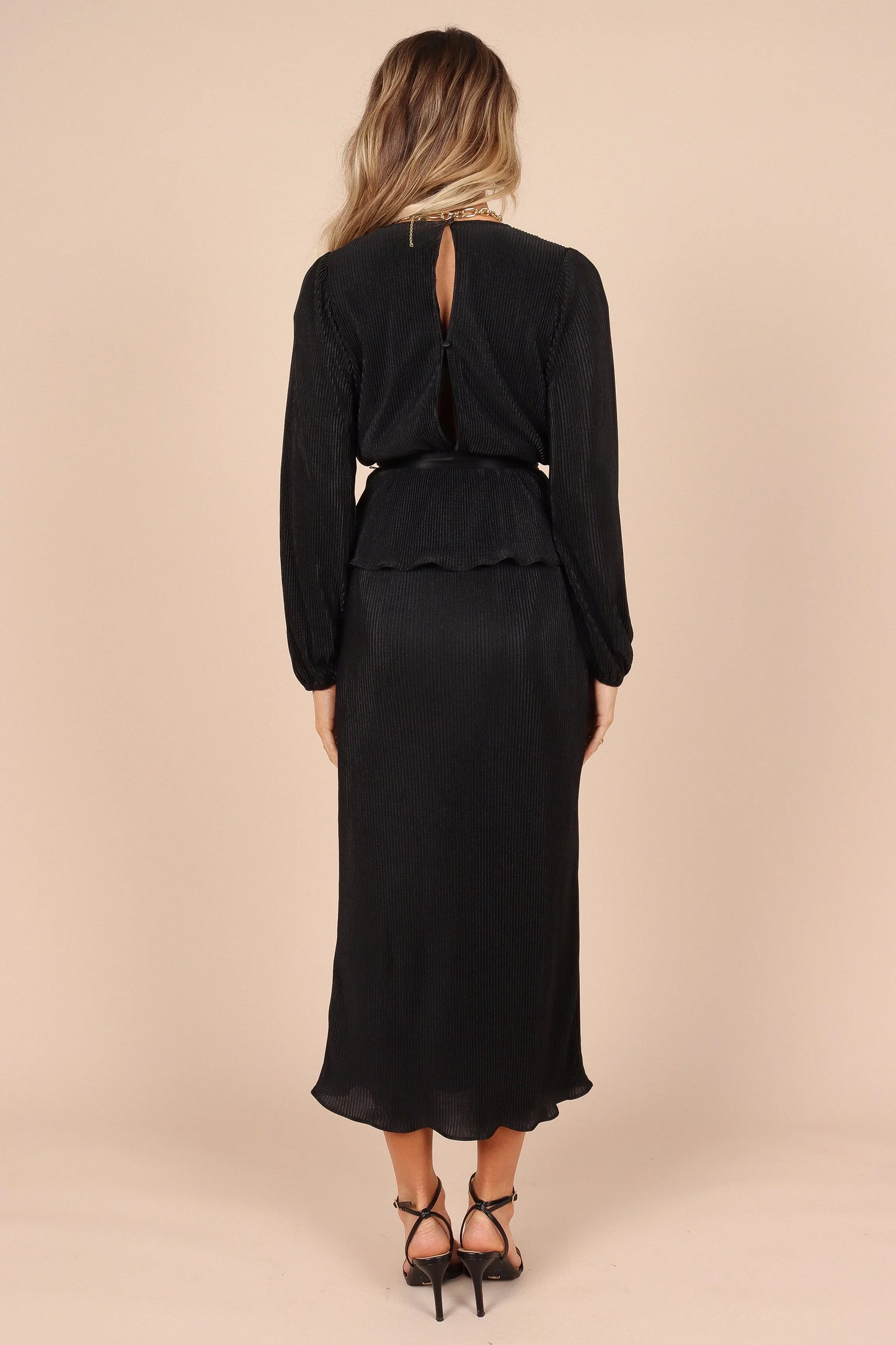 Minelli Pleat Midi Skirt Black