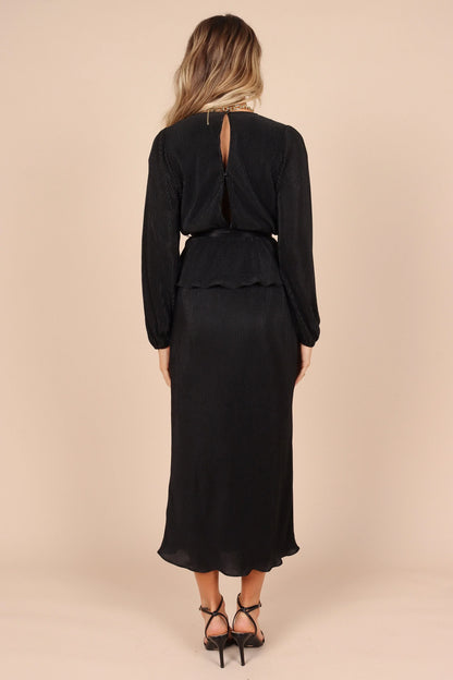 Minelli Pleat Midi Skirt Black