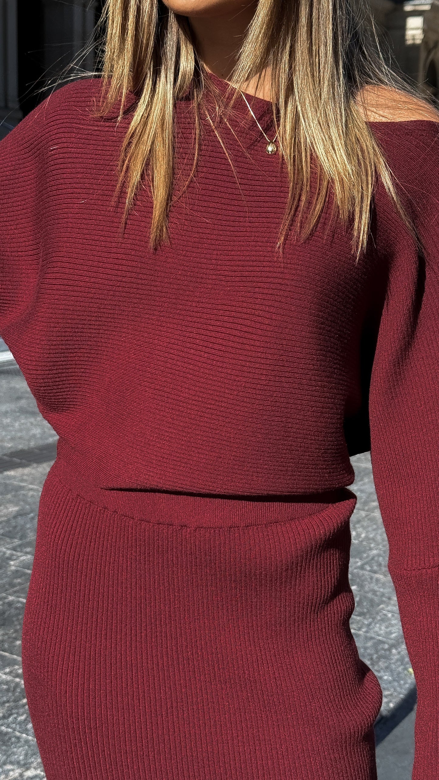 Iluka Knit Top Burgundy