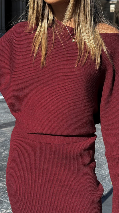 Iluka Knit Top Burgundy