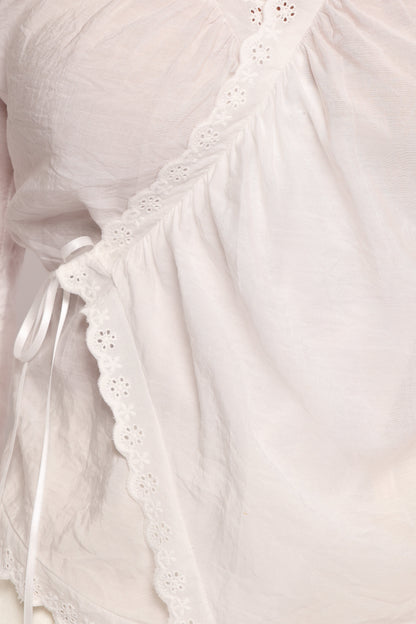 Adira Wrap Blouse White
