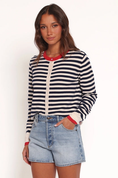 Scout Stripe Cardigan Blue Stripe