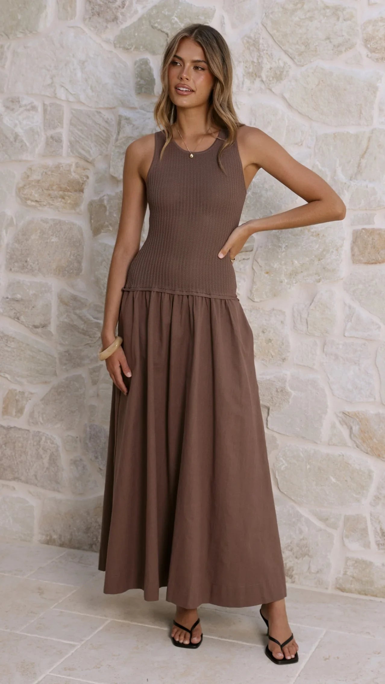 Arden Maxi Dress Chocolate
