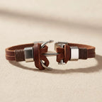 Vintage Leather Anchor Bracelet
