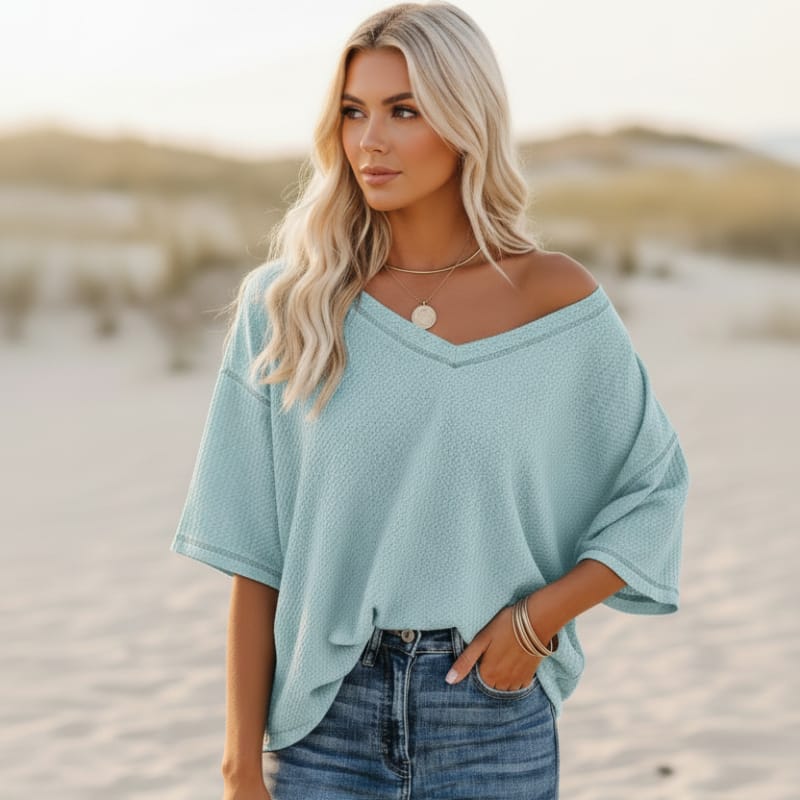 Oversized Casual V Neck Shirt