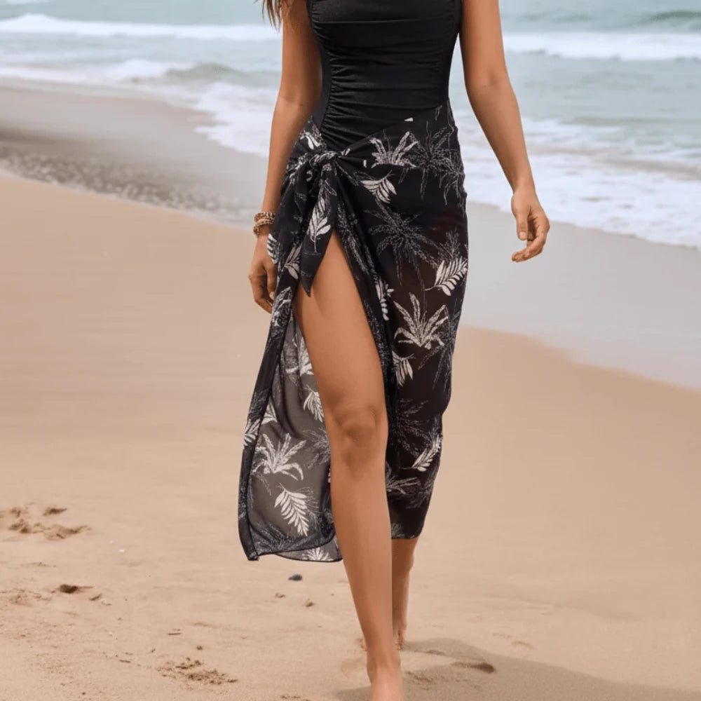 Boho Floral Swimsuit Cover Up Skirt