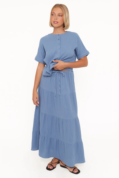 Sophia Skirt Set Denim Blue