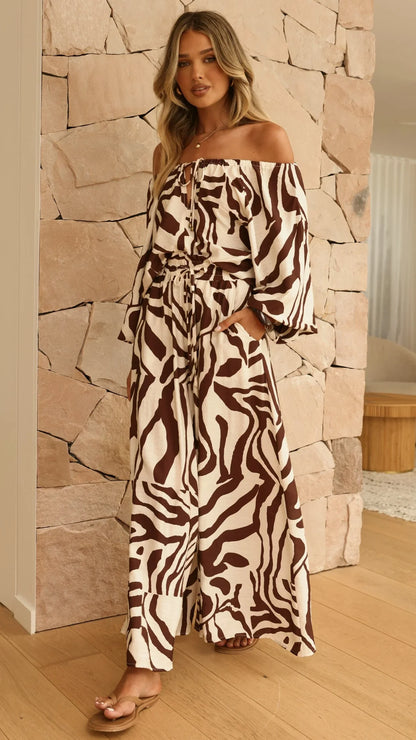 Avery Wide Leg Pants Luna Mocha