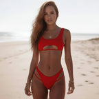 Cut Out Bikini with Strappy Thong Bottoms