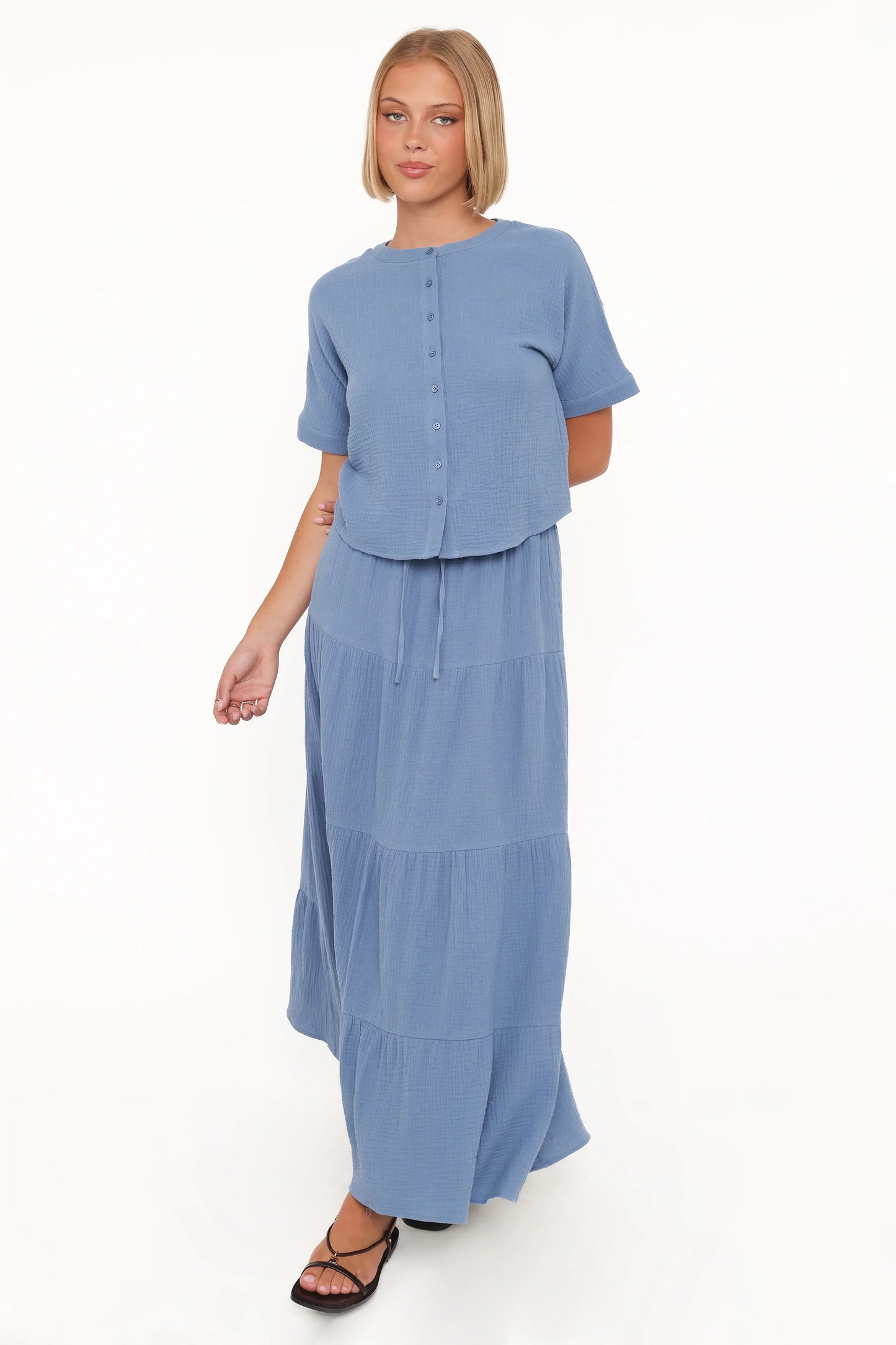 Sophia Skirt Set Denim Blue