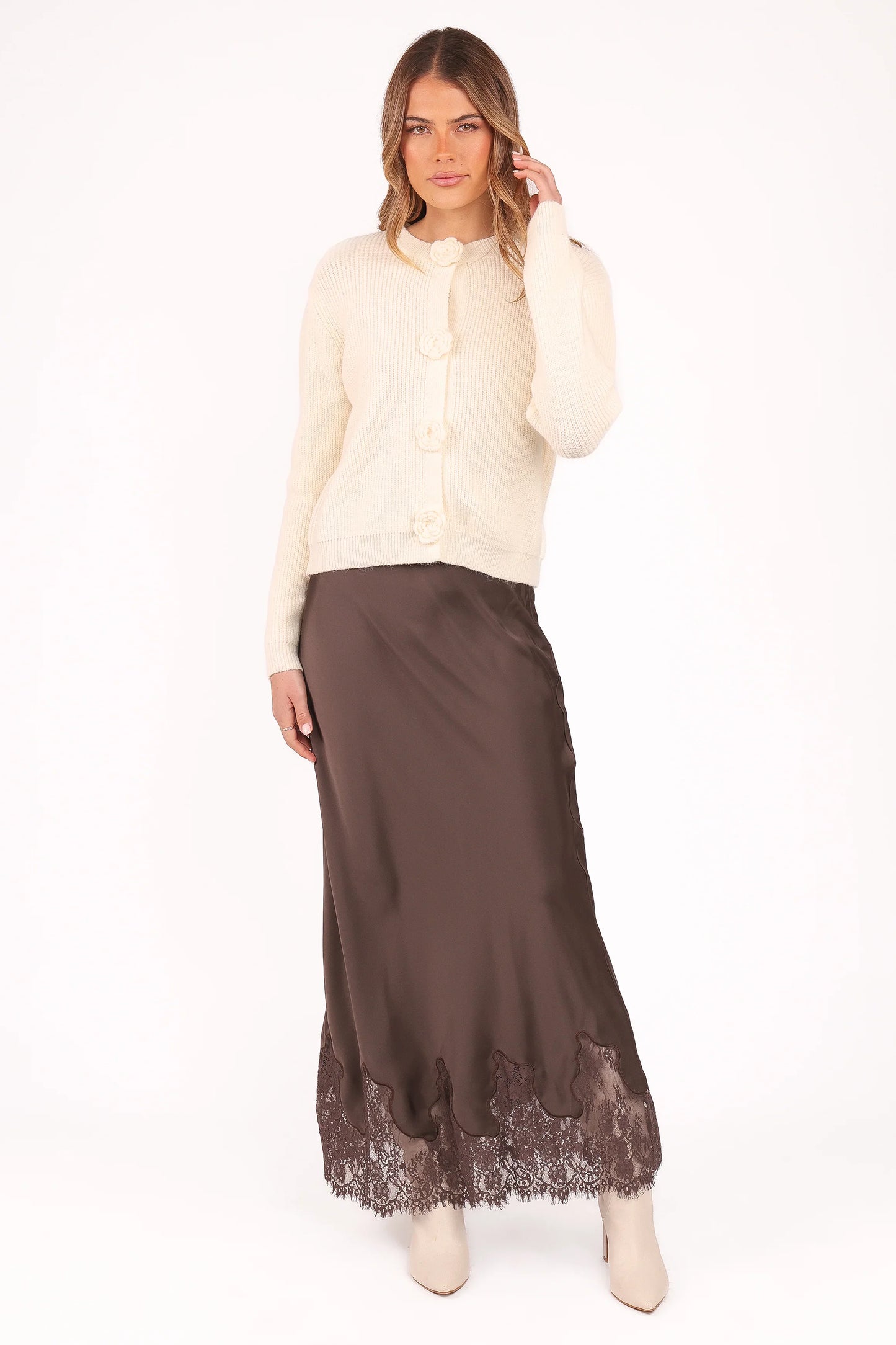 Jones Rosette Cardigan Cream