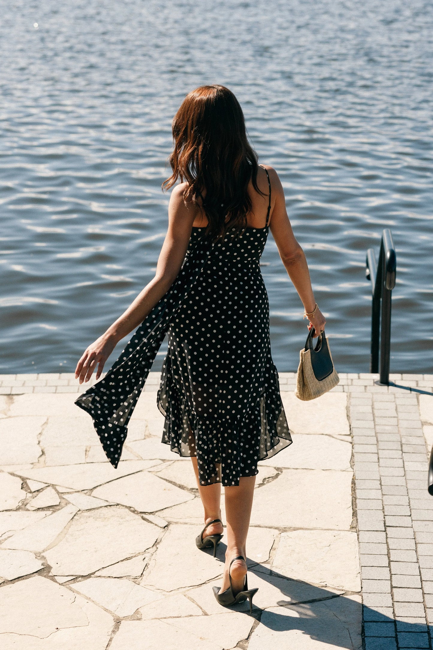 Francesca Midi Dress Black Polka Dot