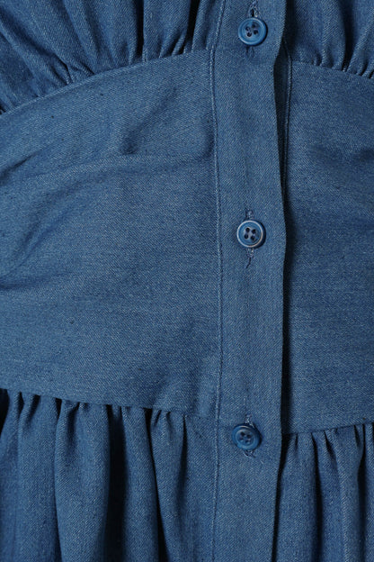 Francis Long Sleeve Mini Dress Blue Denim