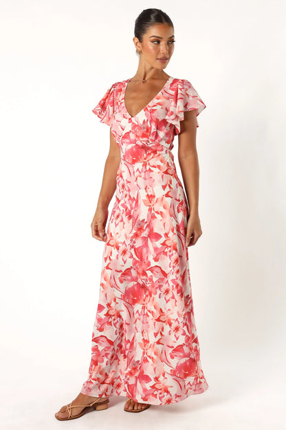 Ramsey Maxi Dress Red Floral